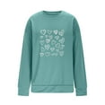 thumbnail image 5 of Mceream Valentines Chandails en Molleton pour Femmes Mode Imprimé Cœur Graphique Manches Longues Chemises Col Rond Surdimensionné Chandail Grande Taille Vert Menthe G, 5 of 5