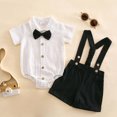 thumbnail image 4 of Tiijoy Newborn Boys Summer Outfits Cotton Short Sleeve Bodysuit Suspenders Shorts Set, Sizes 9-12M, 4 of 5