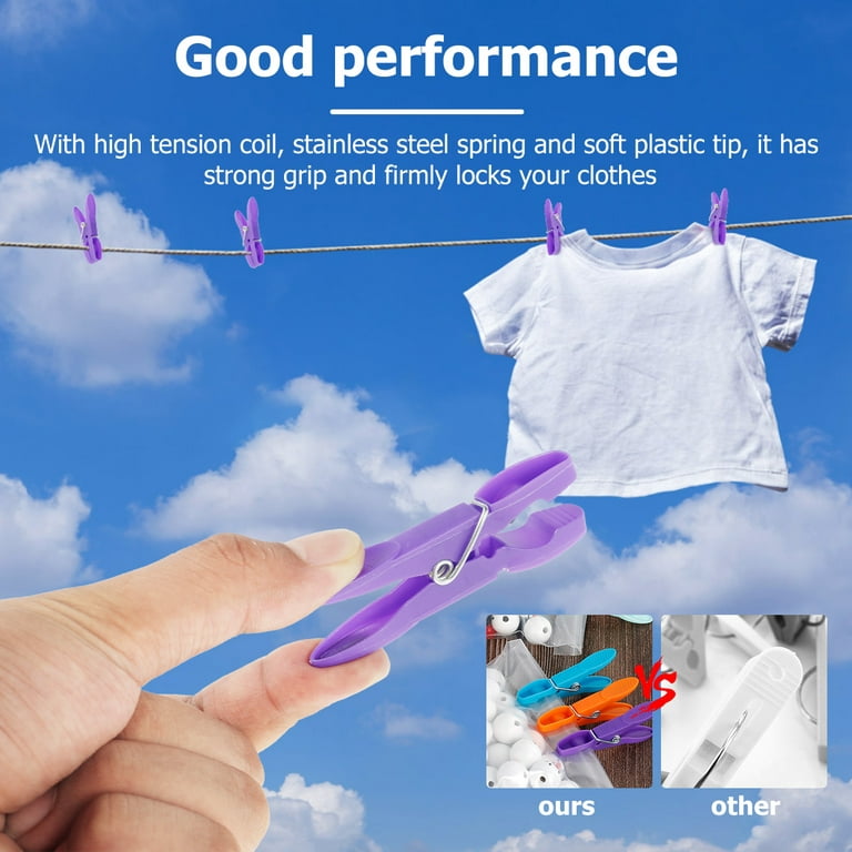 Boao 48 Pieces Washing Line Pegs Clothes Pegs Strong Clothes Pegs  Clothespin Clothes Clips Firm Grip Soft Plastic Laundry Pegs for Home  Clothes