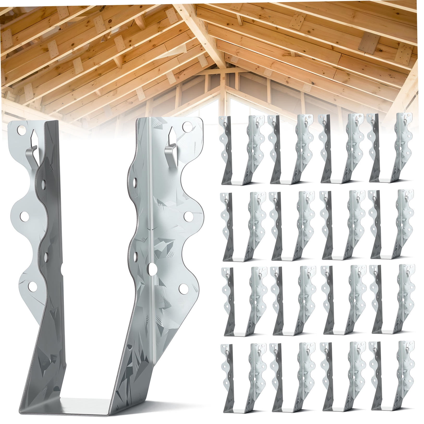 Phenofice 20PCS Joist Hanger Galvanizing Steel Load Bearing for Ceiling Joist Heavy Duty Support Silver