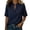 Navy #035, variant on Women's Dressy Casual Business Work Chiffon Blouses Tops Summer V Neck Cute Loose Petal Short Sleeve T-Shirts, 2XL