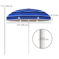 thumbnail image 3 of Outsunny Portable Beach Umbrella, UV 50+ Ruffled Outdoor Multicolor, 3 of 10