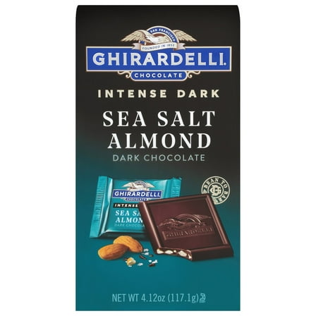 Pack of 4 Ghirardelli Sea Salt Almond Dark Chocolate Squares - 4.12 oz - Package may vary
