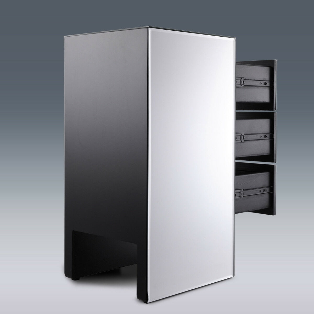 Lowestbest Nightstand w/ 3 Storage Drawer, Mirrored Nightstand Organizer w/ Storage Drawer, End Table Storage Cabinet for Bedroom, Living Room, Dining Room Furniture, Sliver Lowestbest Nightstand w/ 3 Storage Drawer, Mirrored Nightstand Organizer w/ Storage Drawer, End Table Storage Cabinet for Bedroom, Living Room, Dining Room Furniture, Sliver