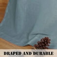 thumbnail image 4 of PrimeBeau Privacy Vintage Natural Linen Blended Tab Top Semi Sheer Window Curtain Panels, 52" W x 63" L, Stone Blue, 4 of 7