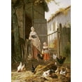 thumbnail image 2 of Maes, Eugene Remy 11x14 Black Ornate Wood Framed with Double Matting Museum Art Print Titled - Feeding The Chickens, 2 of 4