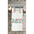 thumbnail image 3 of Ambesonne Letter H Quilted Bedspread Set 2 Pcs, Capital Musical Happy, Twin Size, Multicolor, 3 of 3