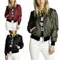 thumbnail image 2 of Women's Bomber Jacket Casual Coat Zip Up Outerwear Windbreaker with Pockets, 2 of 2