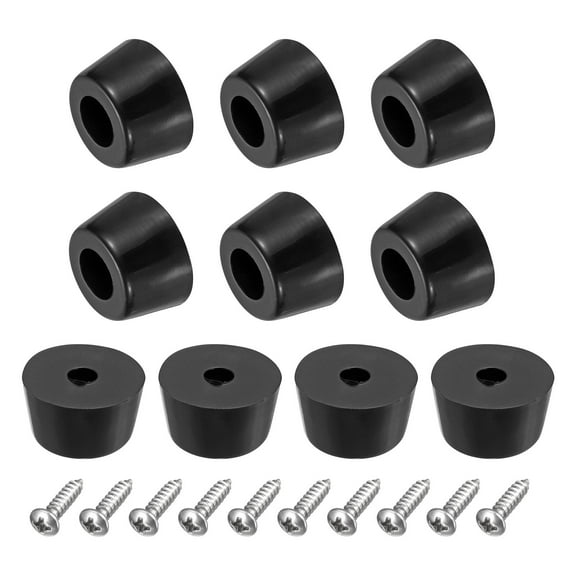18Pack Rubber Bumper Feet, 0.43" H x 0.75" W Round Pads with Stainless Steel Washer and Screws