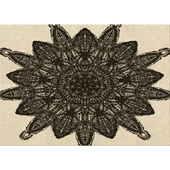 Ahgly Company Indoor Rectangle Patterned Midnight Gray Area Rugs, 7' x 10'