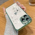 thumbnail image 2 of Compatible with iPhone Case,Glitter Bling Sparkly Crystal Rhinestone Diamond Dandelion Flower Floral Electro Plated Edge Clear Soft Shockproof Cover Phone Case (Green,iPhone Xs Max), 2 of 6