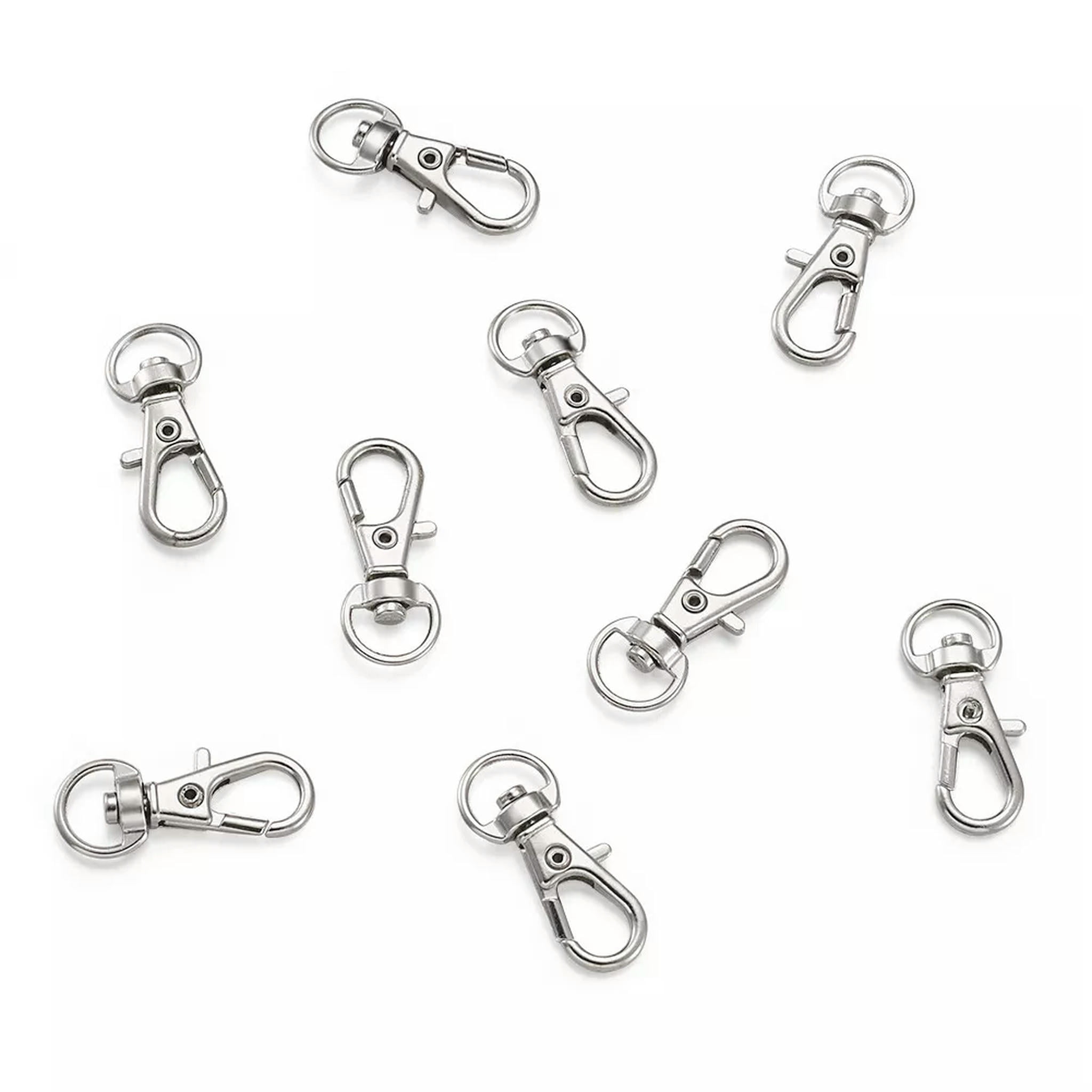 U8MO 500PC Alloy Swivel Lobster Claw Clasps Snap Hook Jewelry Making Platinum 32X13mm