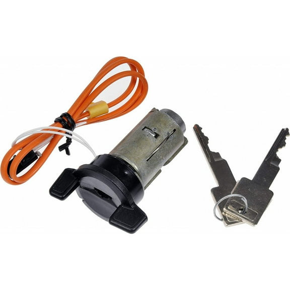 KarParts360 For Buick Roadmaster/Regal 1994 1995 1996 Ignition Lock Cylinder | Black Housing | Metal; Plastic | 2 Pieces Key | With Wiring Harness | Replacement For 16627393, 26009609