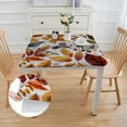 thumbnail image 2 of BANET Autumn Square Tablecloth Washable Polyester Table Cloth for Square Tables Waterproof Wrinkle Free Stain Resistant Table Cover for Kitchen Dining Room white, 2 of 8