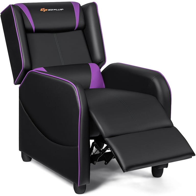 Tangkula Pu Leather Gaming Recliner Chair Single Massage Lounge