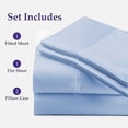 thumbnail image 2 of Universal Boat Sheet Set, 600-TC Egyptian Cotton Universal-XL-V-Berth Boat Bed Sheet Set Light Blue Solid Fits mattresses up to 6” Depth Sheet Set, 2 of 5