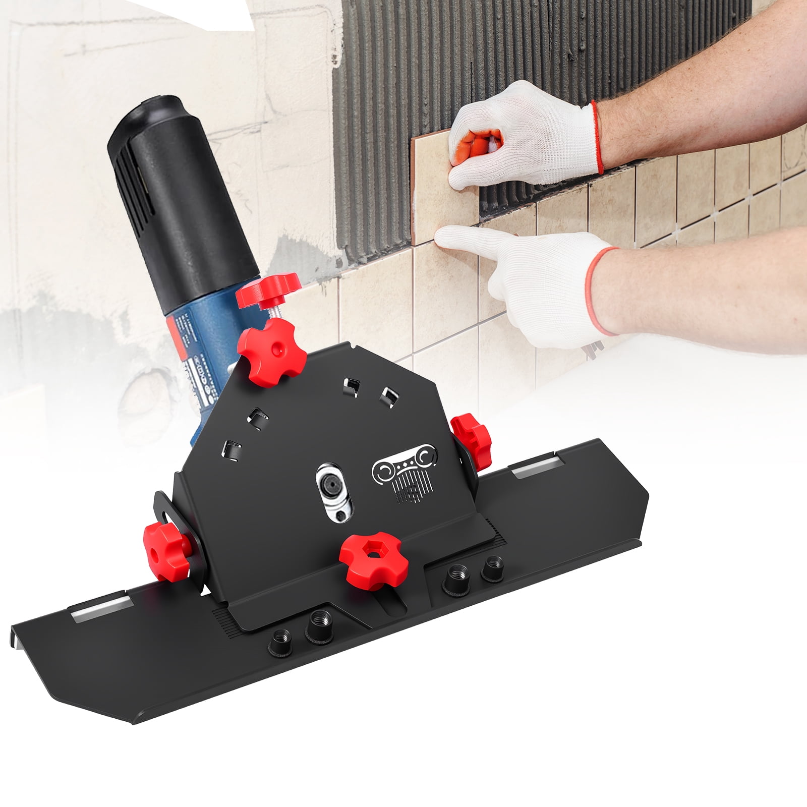 Ikoopy 45 Degree Tile Chamfering Tool Anti Slip Chamfering Cutting Cat Face Tool for 4-1/2" and 5" Angle Grinder