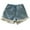 Blue, variant on Bxsruta Shorts for Kids, Lace Trim Girls' Denim Shorts Stretchy Waist Lightweight Casual Pants