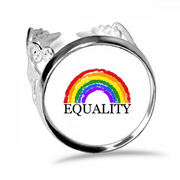 Gender Difference And Identity Rainbow Equality Ring Adjustable Love Wedding Engagement