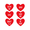 RED, variant on Vinyl Wall Art Decal - Candy Heart Set - 28" x 21" - Modern Cute Sticker Sweethearts Candies Design For Couples Home Friends Storefront Coffee Shop Valentine's Day Love Decor