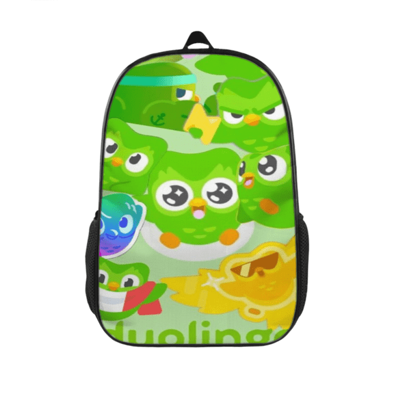 GYLJY25 Backpack, Duolingo Printed Durable Polyester Backpack with Side Pockets for School, Travel & Daily Outdoor Use 17 inch