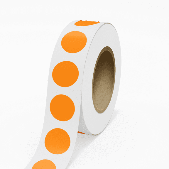 JAM Paper Standard Round Label Rolls, Circular, 2.25 Inch, Neon Orange, 125 Labels/Roll