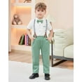 thumbnail image 2 of ZOEREA Toddler Baby Boy Clothes Suit Gentleman Wedding Outfits, Formal Dress Shirt with Bowtie + Suspender Pants 1-5 Years, 2 of 15