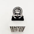 thumbnail image 3 of Mens Vintage Alloy Electroplated Ring Geometric Indian Avatar Inspired Design Adjustable Opening Fluorescent Accent Ring Mens Jewelry, 3 of 5