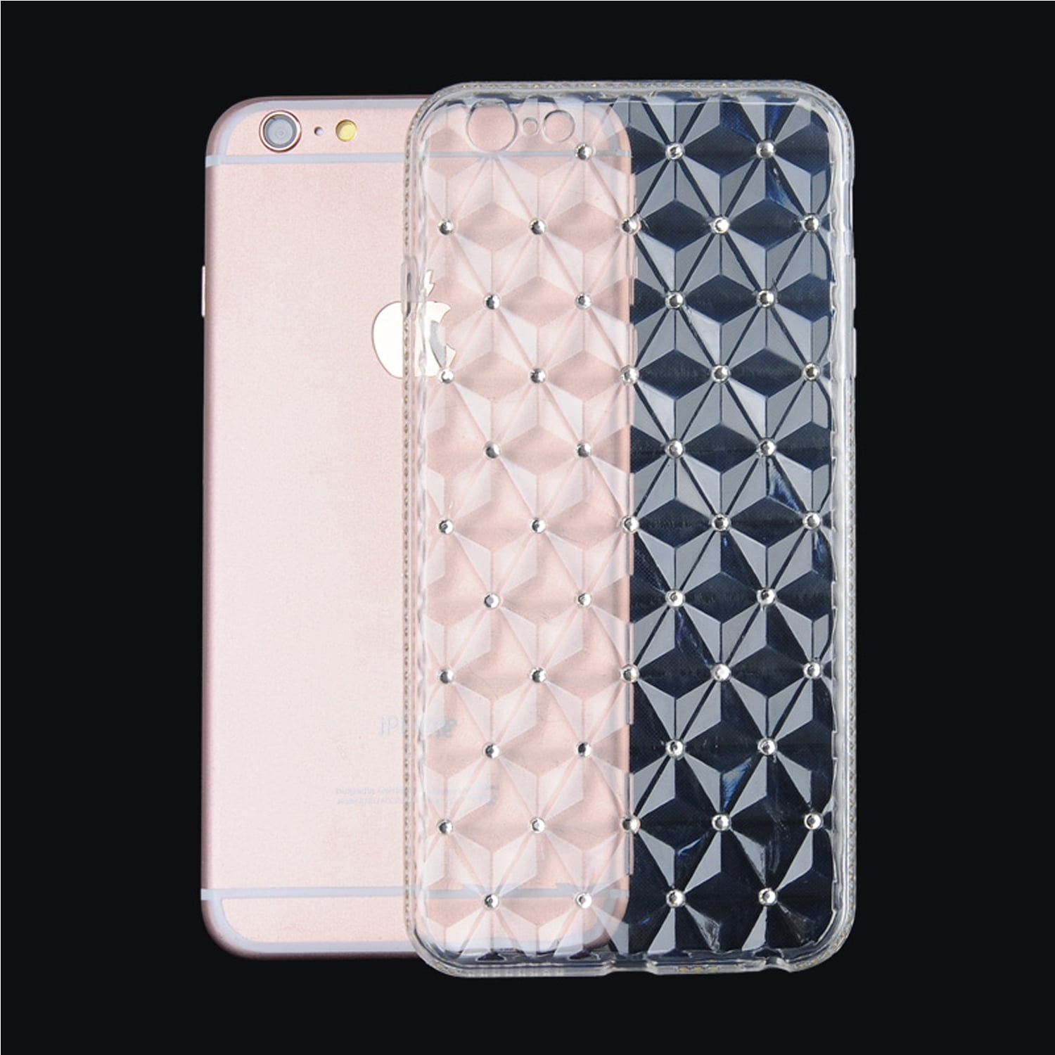 Faux Diamond Slim Translucent Flexible TPU Skin Case for iPhone 6 iPhone 6s