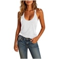 thumbnail image 2 of Karymi Workout Tops for Women Solid Racerback Tank Top, U Neck Sleeveless Loose Fit Low Cut Open Back Casual Pullover Camisole, Multi Color Basic Vest Going Out Tops, 2 of 9