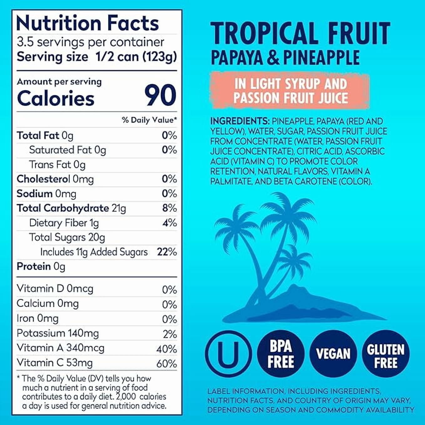 (3 pack) Dole Tropical Fruit in Light Syrup and Passion Fruit Juice, 15.25 oz Can