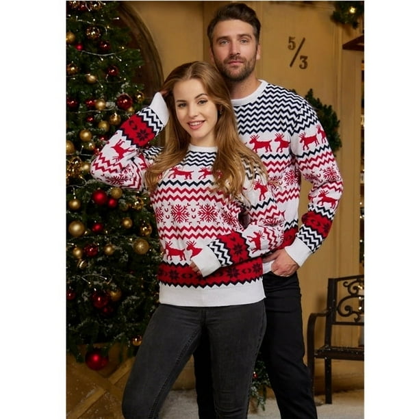 Navidad SuÃ©ter De Parejas Christmas Sueter Y Vestido Para Parejas
