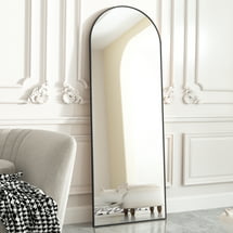 BEAUTYPEAK Arched Full Length Floor Mirror 64"x21" Full Body Standing Mirror,Black