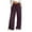Wine, variant on Womens High Waist Wide Leg Jeans with Pockets Stretch Elastic Drawstring Waistband Loose Fit Straight Denim Trousers Full Length Black L