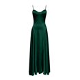 thumbnail image 5 of Women's Satin V Neck A-Line Gown – Elegant Evening Party Dress in Sizes XS-XL, Versatile Formal Occasion Wear for Prom Wedding, 5 of 5