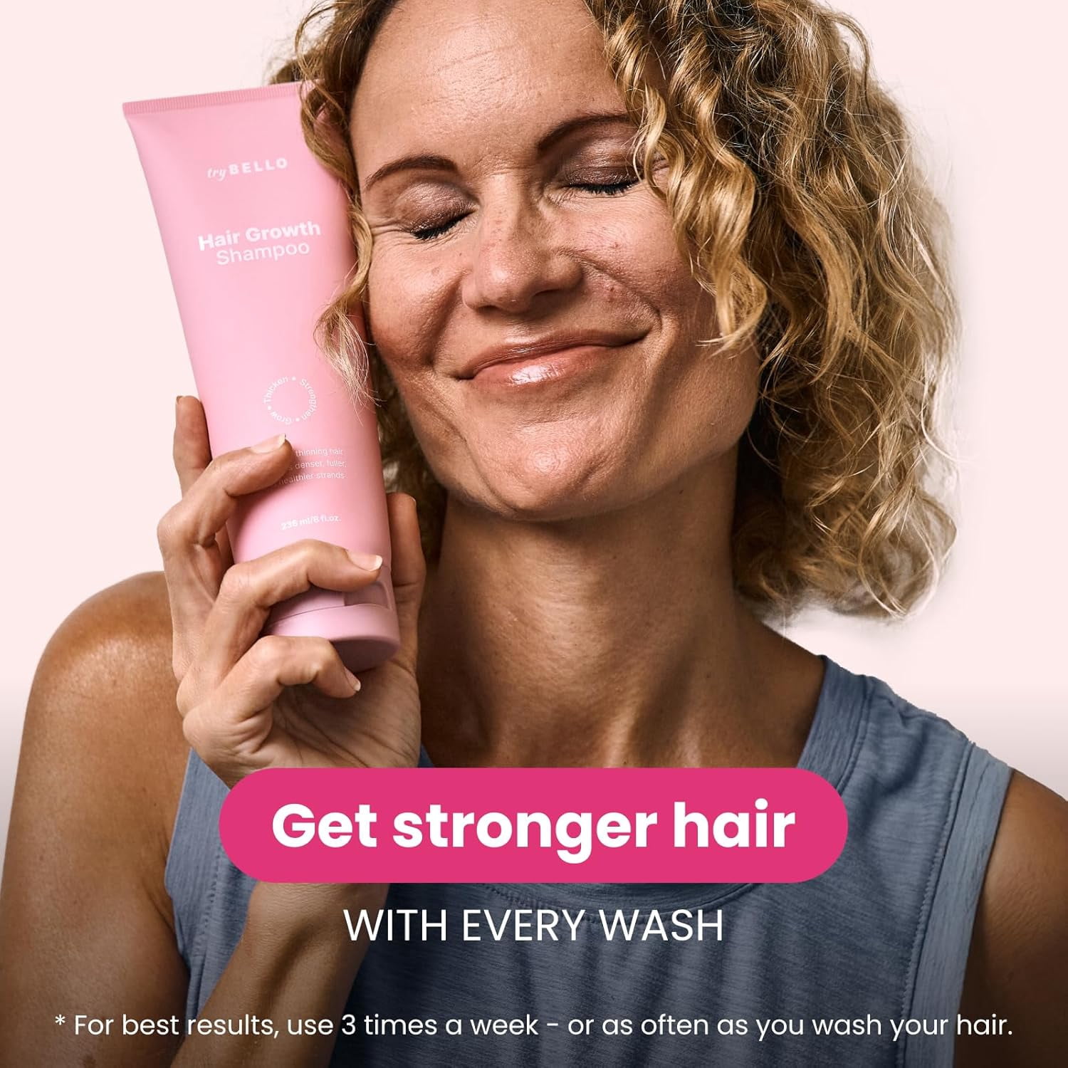 Trybello Hair Growth Shampoo | Natural Hair Thickening & Scalp Detox | Sulfate Free, Vegan, Anti-Hair Fall Formula | Caffeine, Aloe Vera, Turmeric, and Urucum Extract | For Any Hair Type