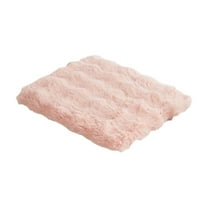 Square Chair Cover Seat Cushion Pad, 15.75x15.75in Luxurious Faux Fur Small Area Rugs, Fluffy Floor Mat for Living Sofa, Bedroom Living Kids Room(Pink)