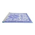 thumbnail image 2 of Ahgly Company Machine Washable Indoor Round Medallion Blue Traditional Area Rugs, 4' Round, 2 of 4
