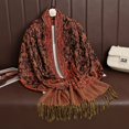 thumbnail image 5 of HNMKIU Scarf Elegant Fringed Shawl With Paisley Design Feel Soft Wrap For Women Scarf Light Purple,One Size, 5 of 5