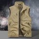 thumbnail image 1 of pstuiky Camisetas sin mangas, Chaqueta informal de verano para hombre, fina, con múltiples bolsillos, color liso y cuello alto. Tops elegantes para mujer xxxxl, 1 of 5