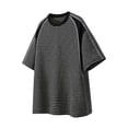thumbnail image 1 of Tops para hombre, blusas y camisas de manga corta con cuello redondo para hombre, blusas casuales deportivas holgadas de manga corta con cuello redondo para hombre, blusas de poliéster para hombre, 1 of 3