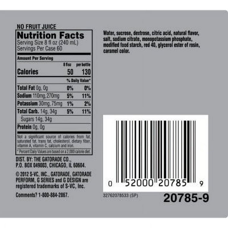 Gatorade Fruit Punch Calories