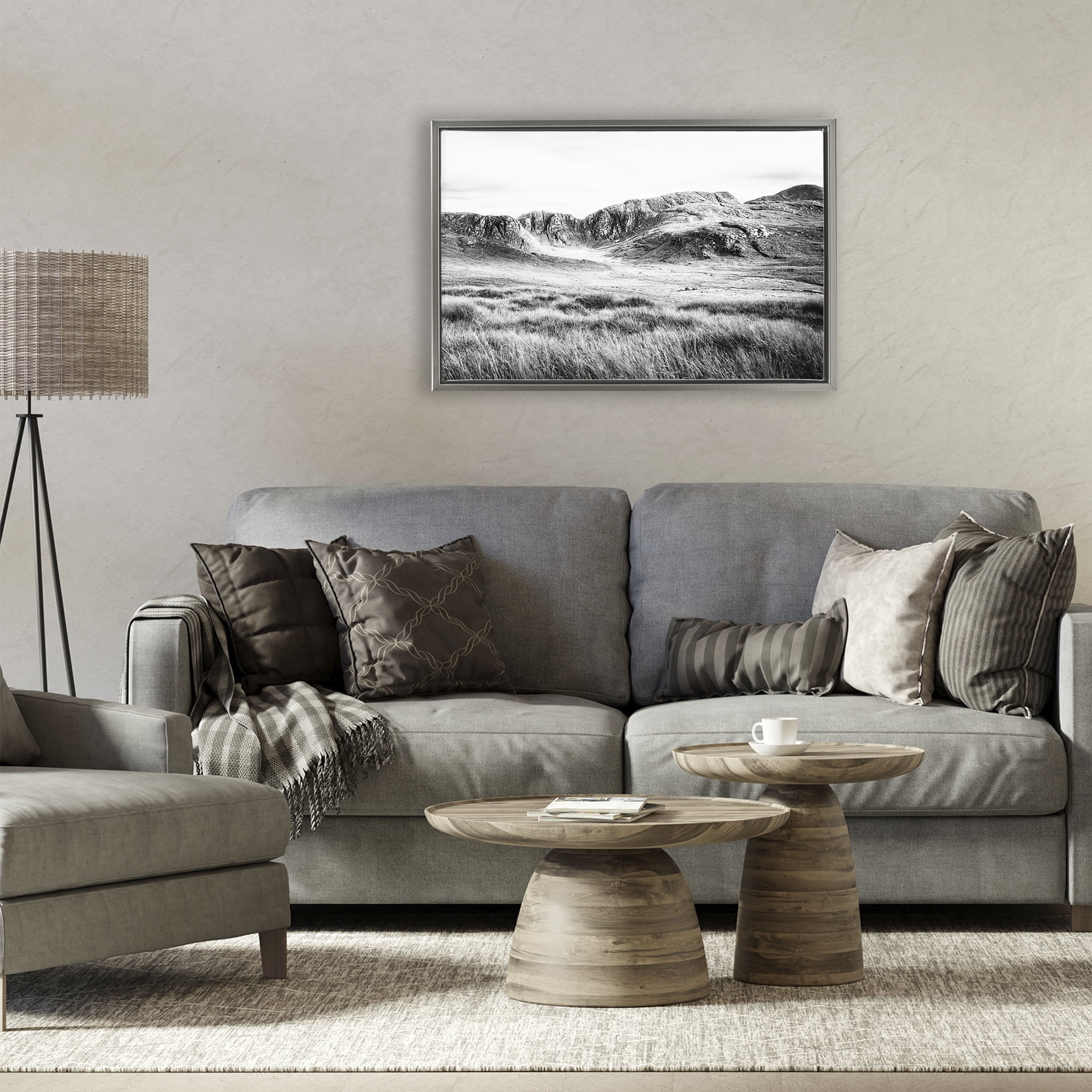 Stupell Industries Magnificent Countryside View Gray Framed Floater Canvas Wall Art, design by Andy Amos