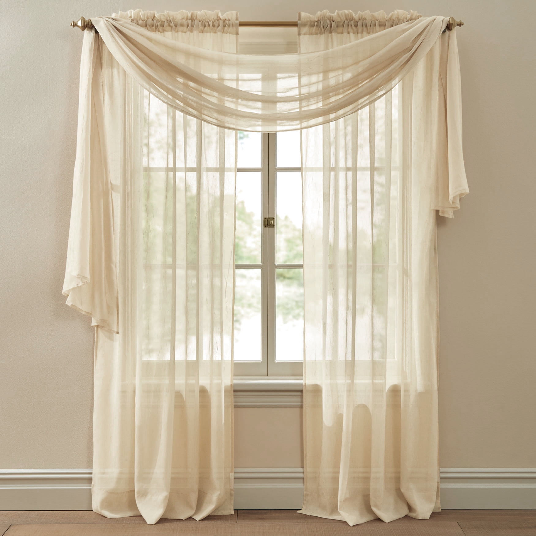 Brylanehome Crushed Voile Scarf Valance Curtain Window Drape Walmart