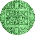 thumbnail image 1 of Ahgly Company Indoor Round Oriental Emerald Green Traditional Area Rugs, 4' Round, 1 of 4