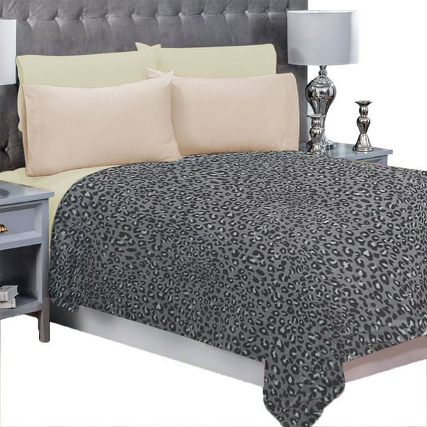Frazada Matrimonial Ligera Estampada Flannel Extra Suave JAGUAR MELOCOTTON HOGAR