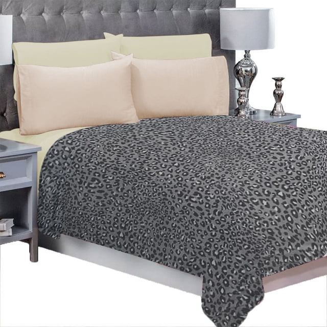 Frazada Matrimonial Ligera Estampada Flannel Extra Suave JAGUAR MELOCOTTON HOGAR