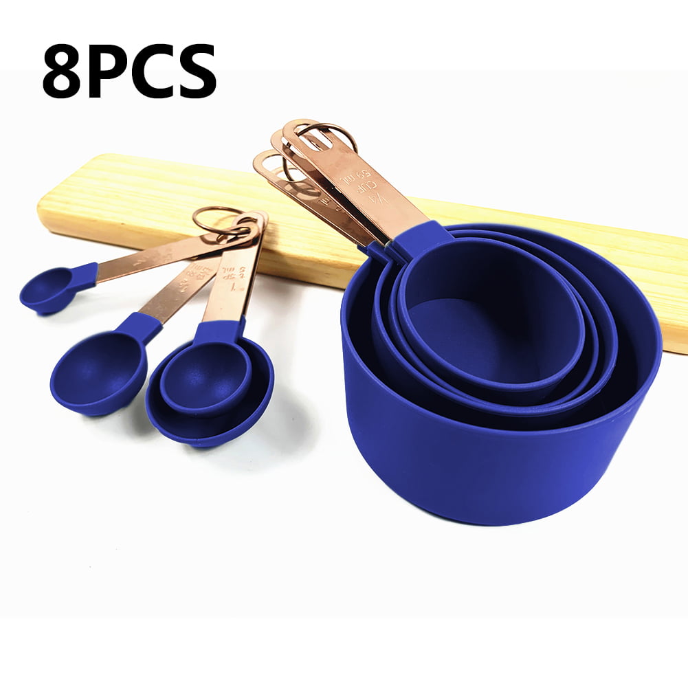 Details about  / 8Pcs//set Stainless Steel Measuring Cups and Spoons Set Kitchen Baking Gadget