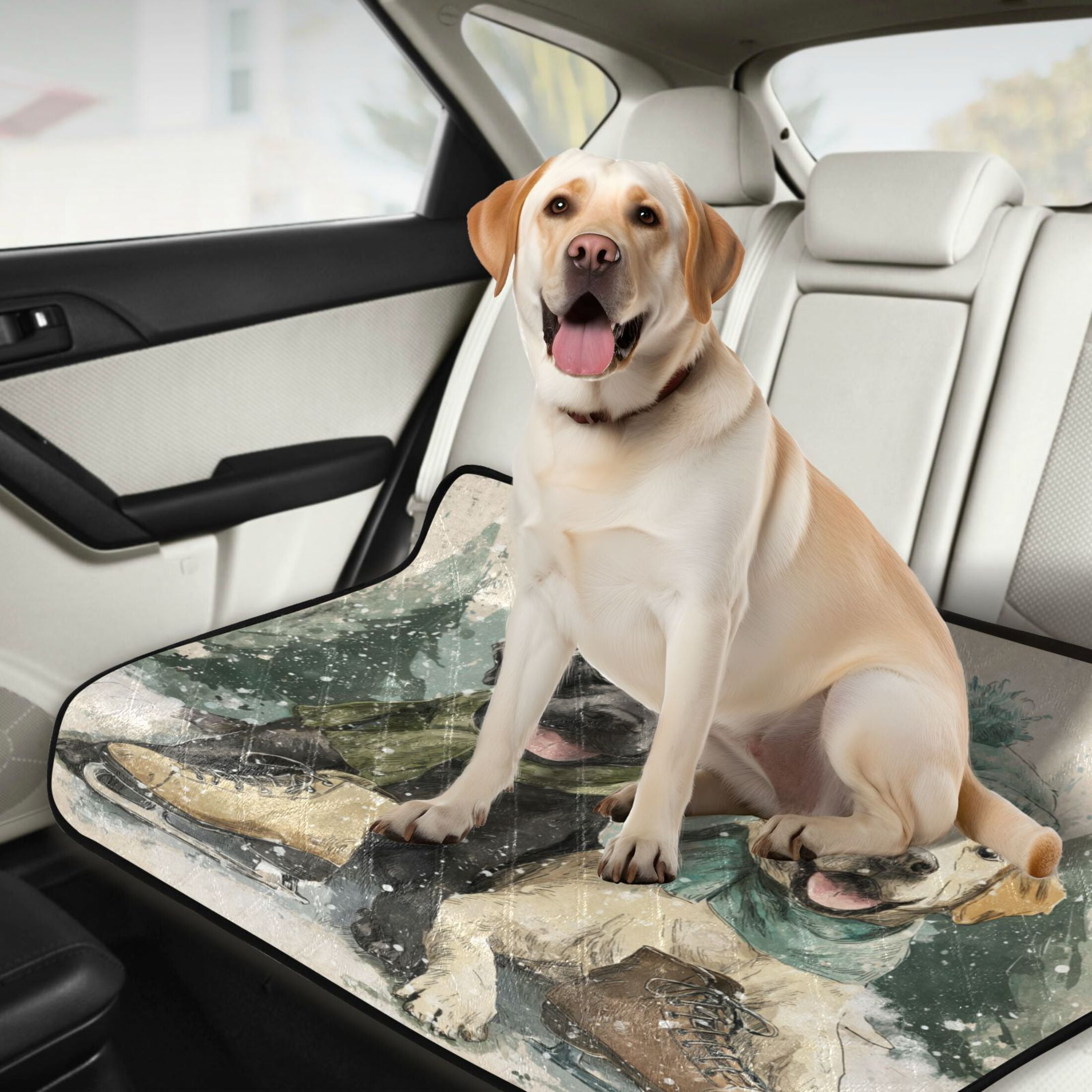 Qxltty Snow Labrador Cat litter Pads Pet Set of 3 Diaper Mats Center Anti-leakage Layer Absorbent Soft and Comfortable