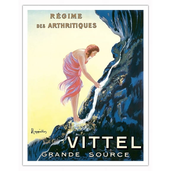Vittel Grande Source Spring Water - Arthitic Diet (Régime des Arthitiques) - Vintage Travel Poster by Leonetto Cappiello c.1911 - Fine Art Matte Paper Print (Unframed) 11x14in